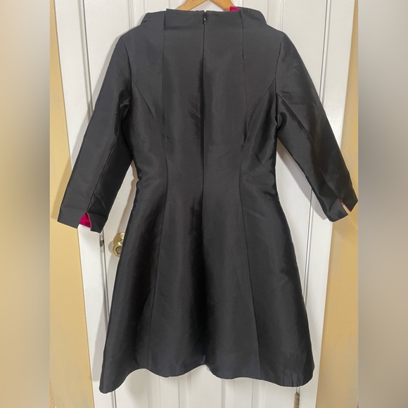 Rickie Freeman Teri Jon Dress Size 8 Black Pink Silk Wool Party Wedding Cocktail - Picture 6 of 9